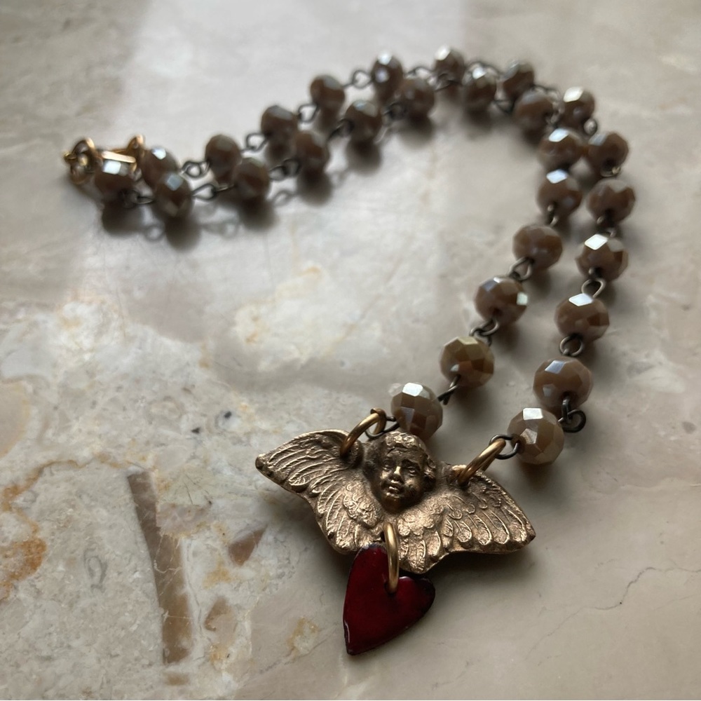 Handmade Cherub Choker Necklace